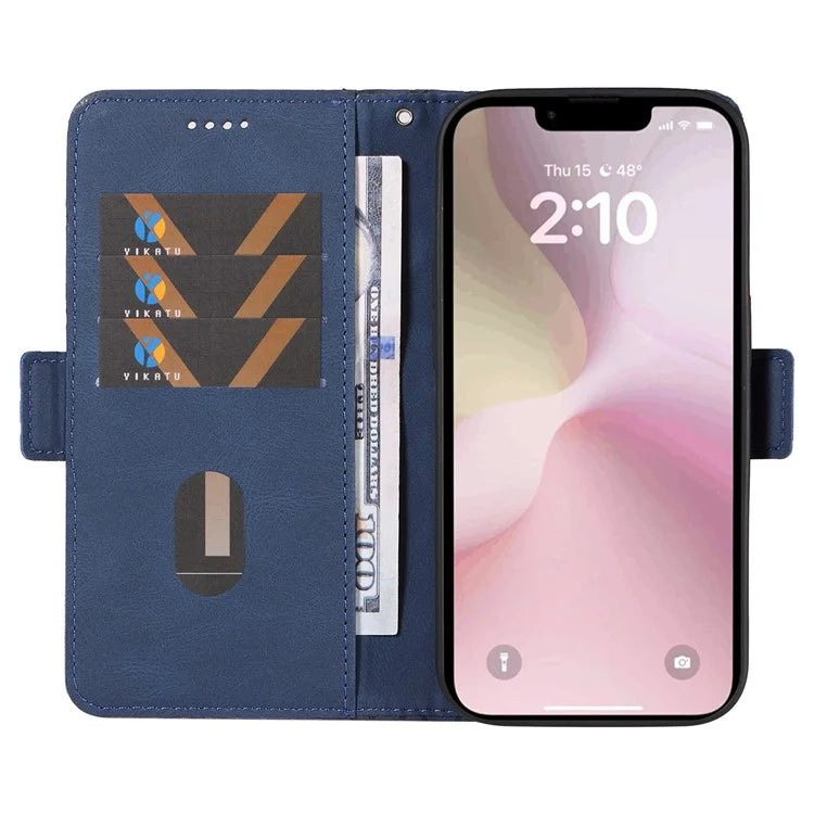 For iPhone SE (2024) Wallet Case Rhombus Grid Leather Shockproof Phone Cover