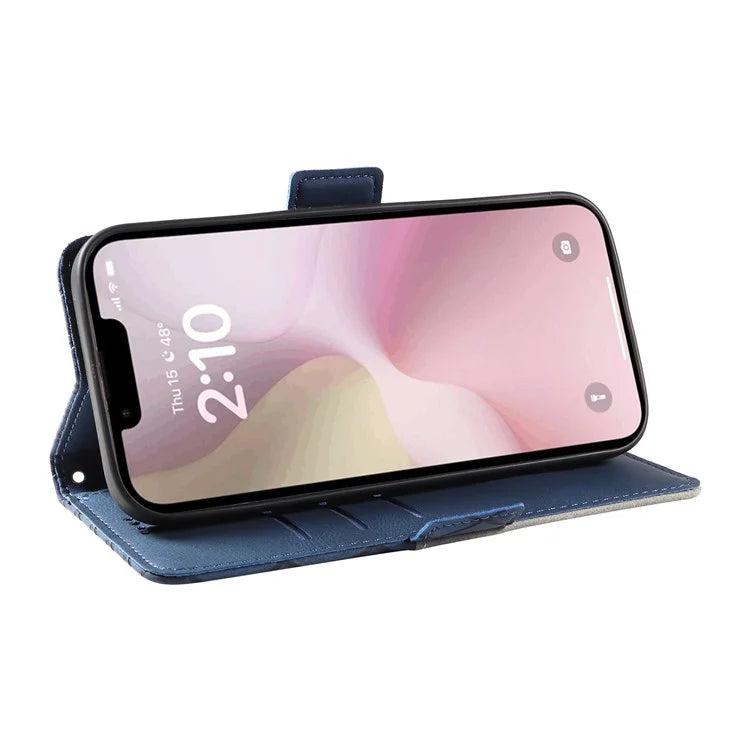 For iPhone SE (2024) Wallet Case Rhombus Grid Leather Shockproof Phone Cover