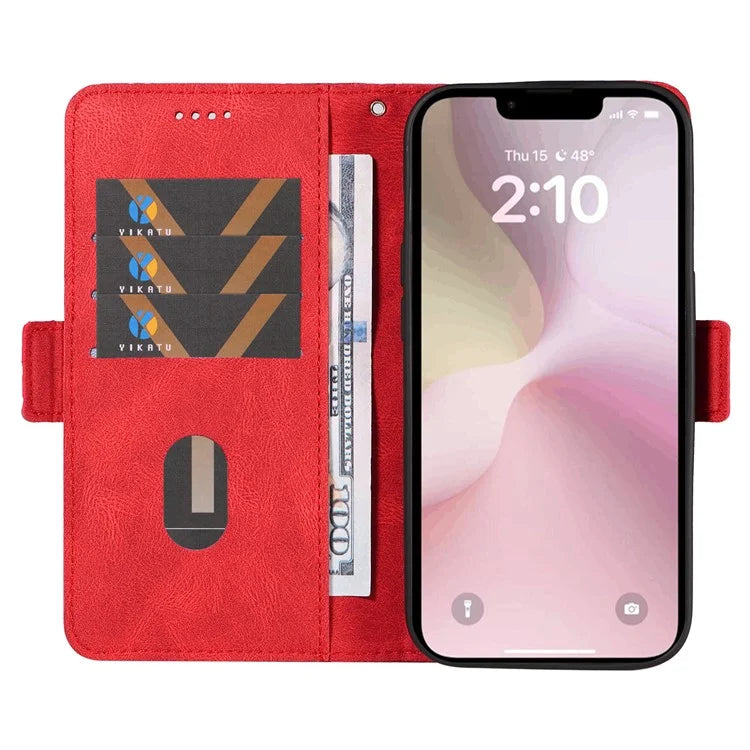 For iPhone SE (2024) Wallet Case Rhombus Grid Leather Shockproof Phone Cover