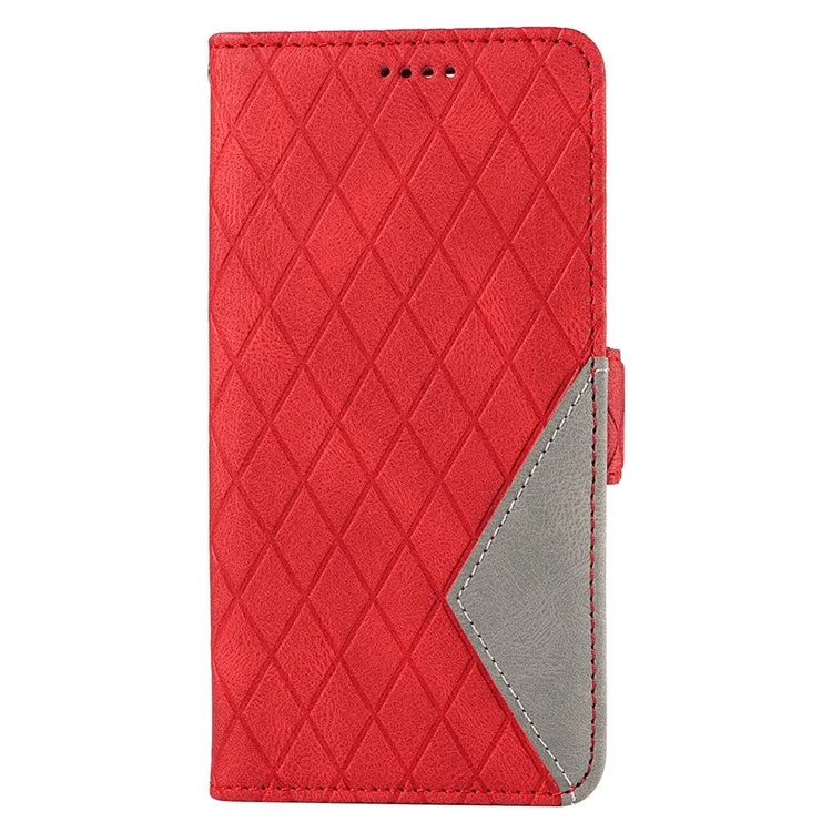 For iPhone SE (2024) Wallet Case Rhombus Grid Leather Shockproof Phone Cover