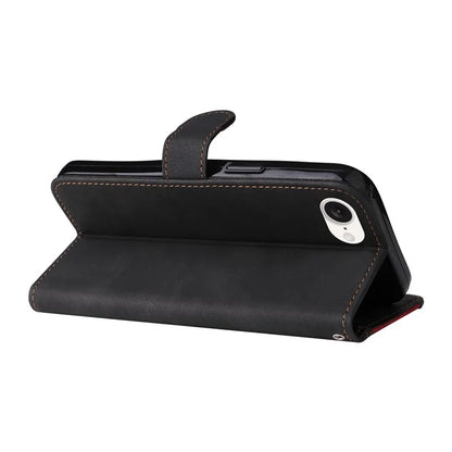 For iPhone SE (2024) Case Wallet PU Leather Three-Color Splicing Phone Cover