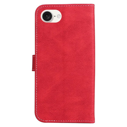 For iPhone SE (2024) Case Wallet PU Leather Three-Color Splicing Phone Cover