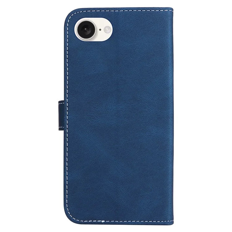 For iPhone SE (2024) Case Wallet PU Leather Three-Color Splicing Phone Cover