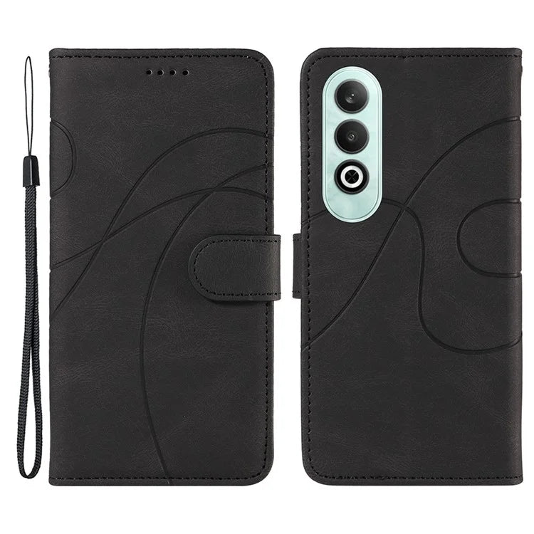 For OnePlus Nord CE4 5G Case Wallet Stand PU Leather Curved Line Phone Cover
