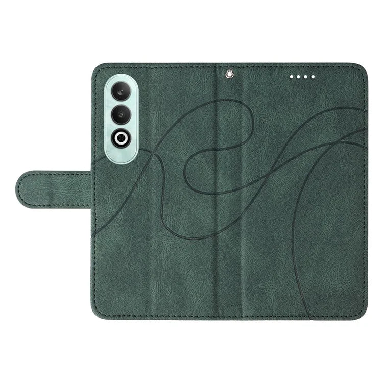 For OnePlus Nord CE4 5G Case Wallet Stand PU Leather Curved Line Phone Cover