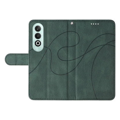 For OnePlus Nord CE4 5G Case Wallet Stand PU Leather Curved Line Phone Cover