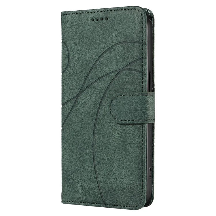 For OnePlus Nord CE4 5G Case Wallet Stand PU Leather Curved Line Phone Cover