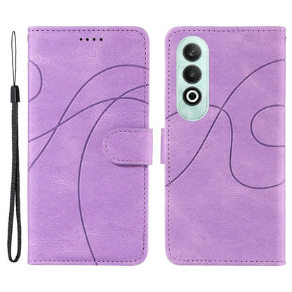 For OnePlus Nord CE4 5G Case Wallet Stand PU Leather Curved Line Phone Cover