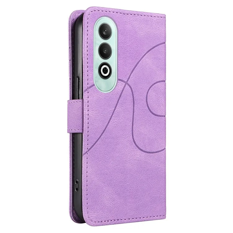 For OnePlus Nord CE4 5G Case Wallet Stand PU Leather Curved Line Phone Cover