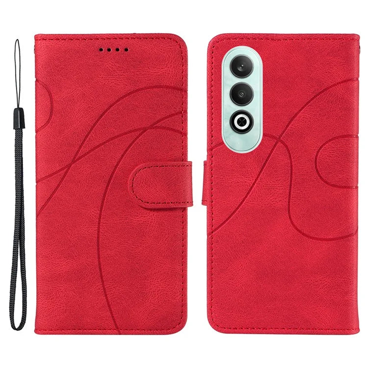 For OnePlus Nord CE4 5G Case Wallet Stand PU Leather Curved Line Phone Cover