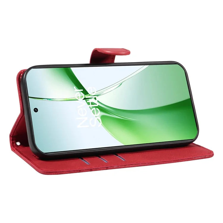 For OnePlus Nord CE4 5G Case Wallet Stand PU Leather Curved Line Phone Cover
