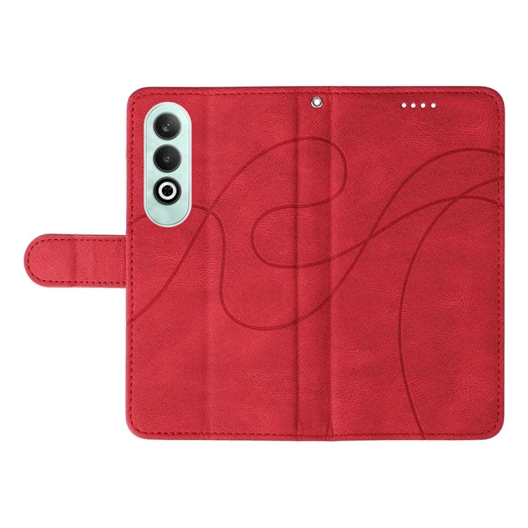 For OnePlus Nord CE4 5G Case Wallet Stand PU Leather Curved Line Phone Cover