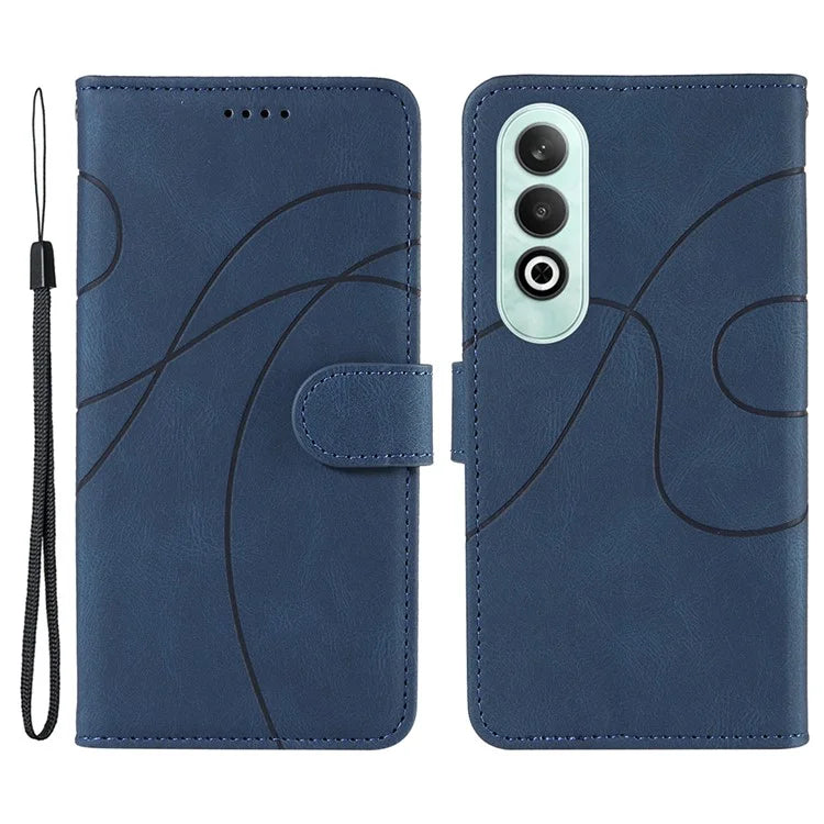 For OnePlus Nord CE4 5G Case Wallet Stand PU Leather Curved Line Phone Cover