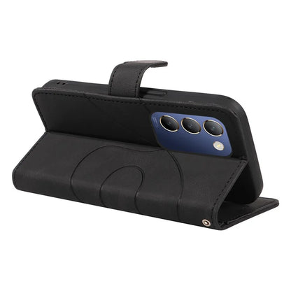 For vivo V40 SE 5G / Y100 5G (Indonesia) / Y200e 5G / V30 Lite 5G (India) Leather Case Curved Line Decor