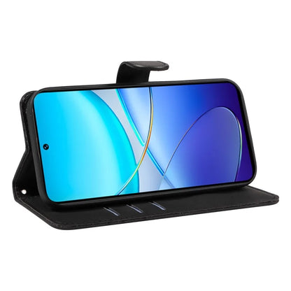 For vivo V40 SE 5G / Y100 5G (Indonesia) / Y200e 5G / V30 Lite 5G (India) Leather Case Curved Line Decor