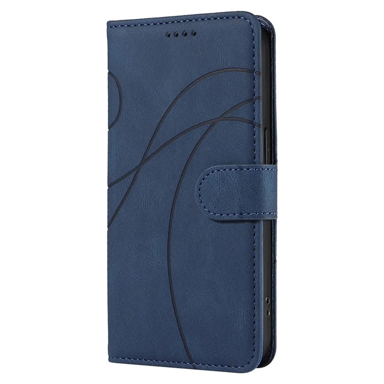 For vivo V40 SE 5G / Y100 5G (Indonesia) / Y200e 5G / V30 Lite 5G (India) Leather Case Curved Line Decor