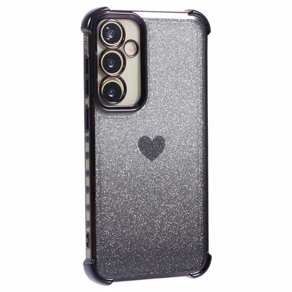 For Samsung Galaxy A34 5G Case Heart Pattern Drop Protection Glitter TPU Phone Cover