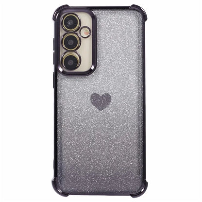 For Samsung Galaxy A34 5G Case Heart Pattern Drop Protection Glitter TPU Phone Cover