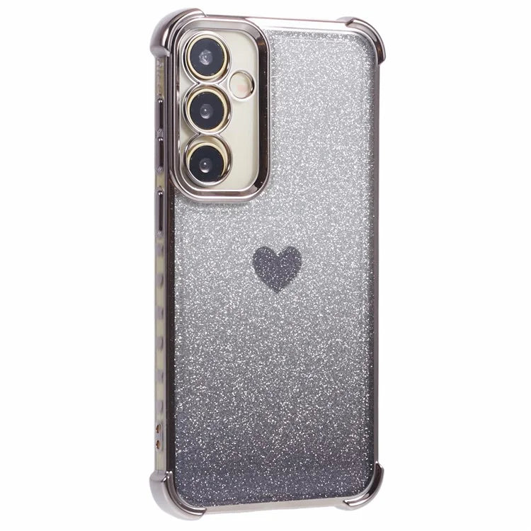 For Samsung Galaxy A34 5G Case Heart Pattern Drop Protection Glitter TPU Phone Cover