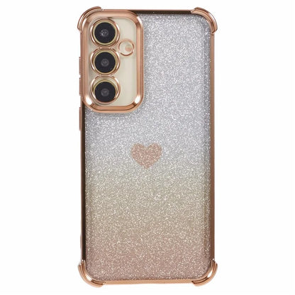 For Samsung Galaxy A34 5G Case Heart Pattern Drop Protection Glitter TPU Phone Cover