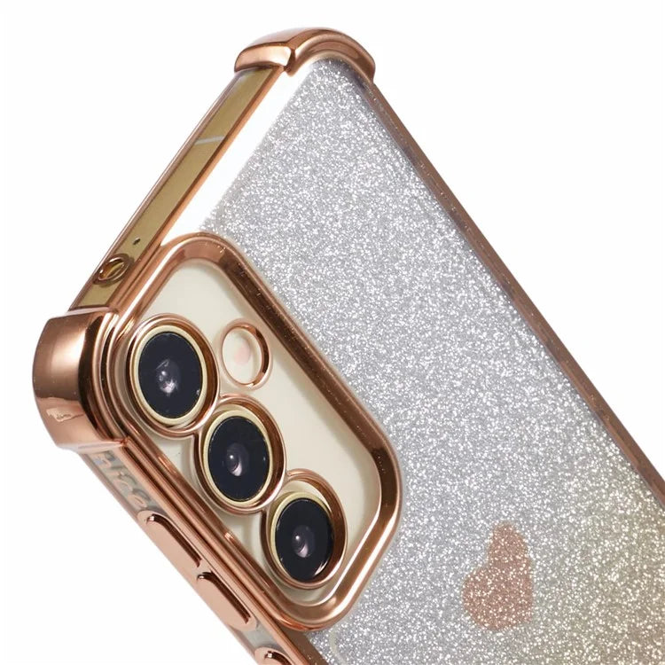 For Samsung Galaxy A34 5G Case Heart Pattern Drop Protection Glitter TPU Phone Cover