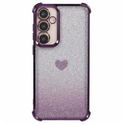 For Samsung Galaxy A34 5G Case Heart Pattern Drop Protection Glitter TPU Phone Cover