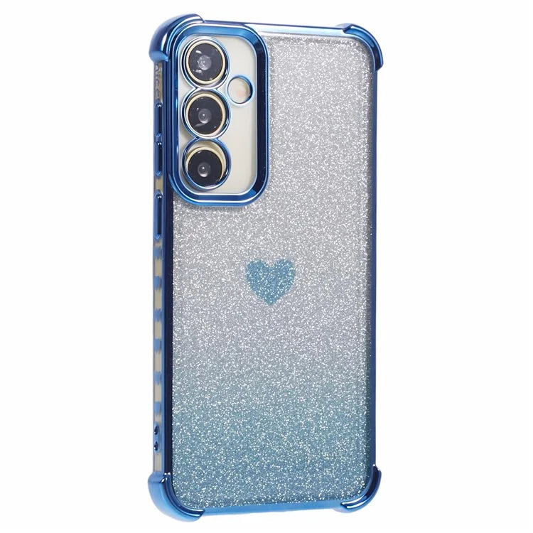 For Samsung Galaxy A34 5G Case Heart Pattern Drop Protection Glitter TPU Phone Cover