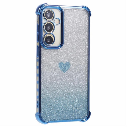 For Samsung Galaxy A34 5G Case Heart Pattern Drop Protection Glitter TPU Phone Cover