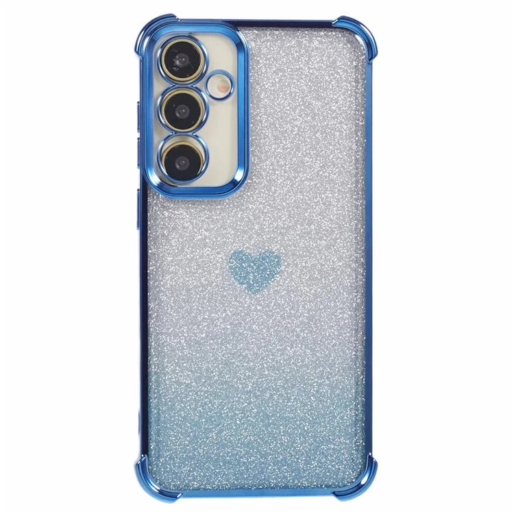 For Samsung Galaxy A34 5G Case Heart Pattern Drop Protection Glitter TPU Phone Cover