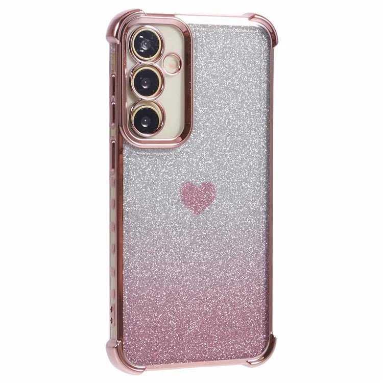 For Samsung Galaxy A34 5G Case Heart Pattern Drop Protection Glitter TPU Phone Cover