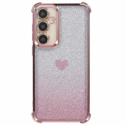 For Samsung Galaxy A34 5G Case Heart Pattern Drop Protection Glitter TPU Phone Cover