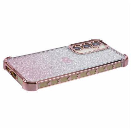 For Samsung Galaxy A34 5G Case Heart Pattern Drop Protection Glitter TPU Phone Cover