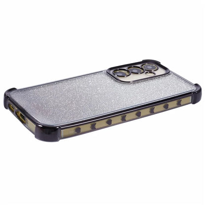 For Samsung Galaxy A54 5G Case Glitter TPU Phone Cover with Heart Pattern Side Edge