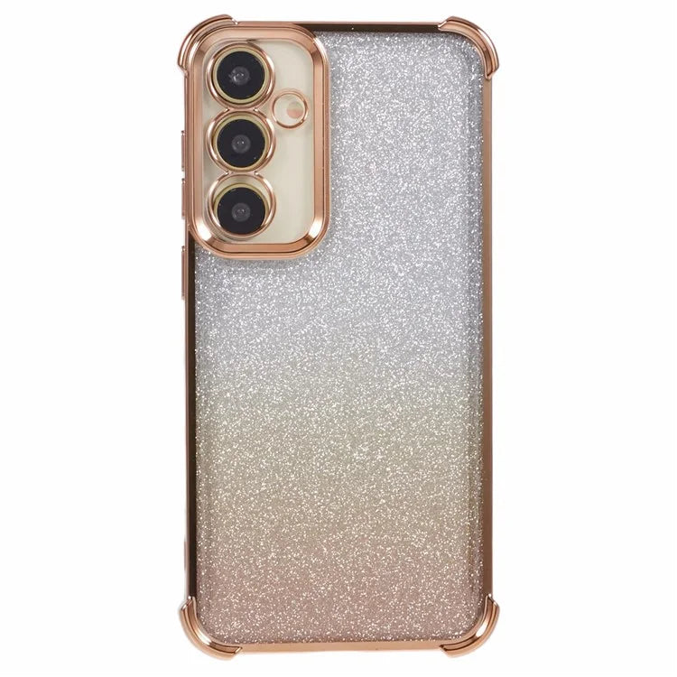 For Samsung Galaxy A54 5G Case Glitter TPU Phone Cover with Heart Pattern Side Edge