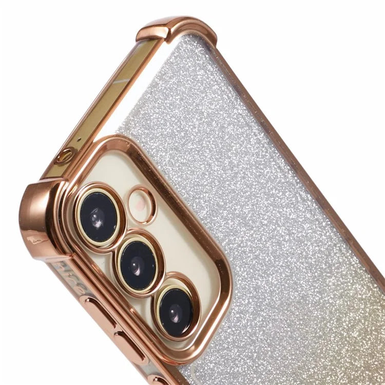 For Samsung Galaxy A54 5G Case Glitter TPU Phone Cover with Heart Pattern Side Edge