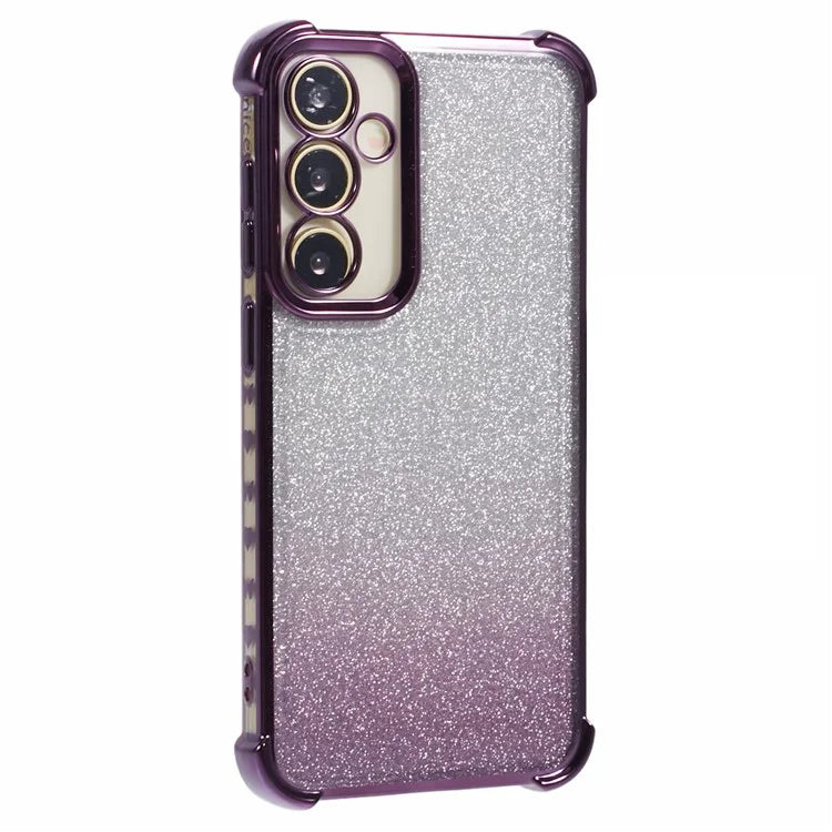 For Samsung Galaxy A54 5G Case Glitter TPU Phone Cover with Heart Pattern Side Edge