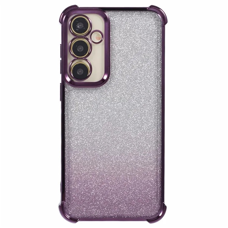 For Samsung Galaxy A54 5G Case Glitter TPU Phone Cover with Heart Pattern Side Edge