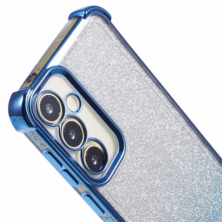 For Samsung Galaxy A54 5G Case Glitter TPU Phone Cover with Heart Pattern Side Edge