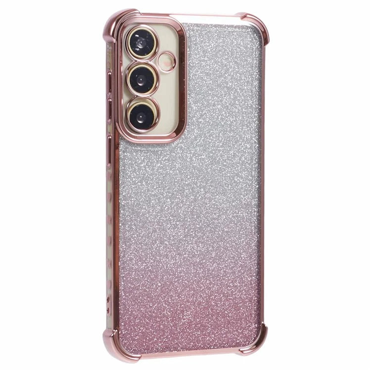 For Samsung Galaxy A54 5G Case Glitter TPU Phone Cover with Heart Pattern Side Edge