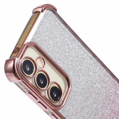 For Samsung Galaxy A54 5G Case Glitter TPU Phone Cover with Heart Pattern Side Edge