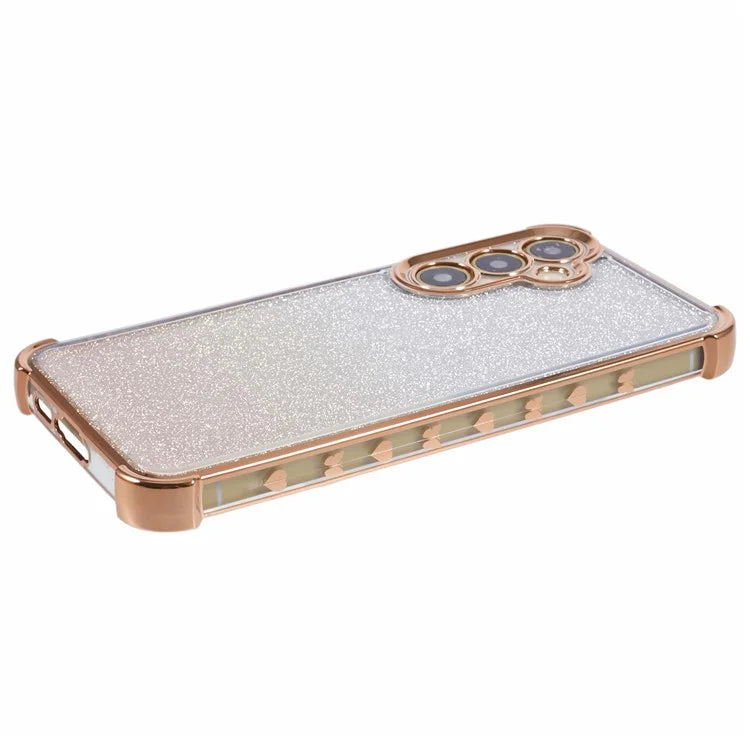 For Samsung Galaxy A25 5G (Global) (161.0 X 76.5 X 8.3mm) Case Glitter Gradient Phone Cover Love Heart Pattern Frame