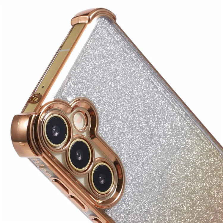 For Samsung Galaxy A25 5G (Global) (161.0 X 76.5 X 8.3mm) Case Glitter Gradient Phone Cover Love Heart Pattern Frame