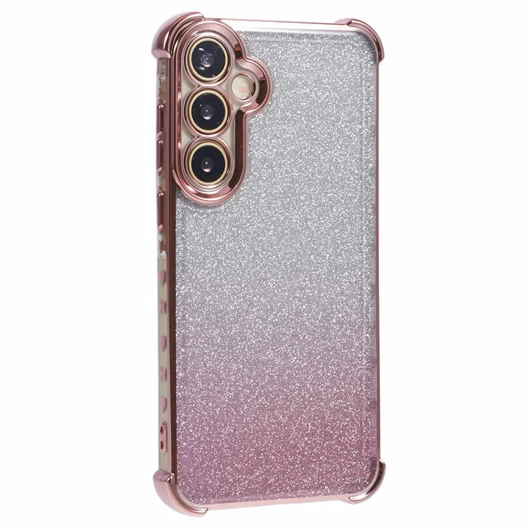 For Samsung Galaxy A25 5G (Global) (161.0 X 76.5 X 8.3mm) Case Glitter Gradient Phone Cover Love Heart Pattern Frame