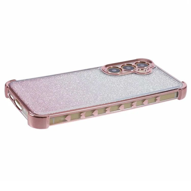 For Samsung Galaxy A25 5G (Global) (161.0 X 76.5 X 8.3mm) Case Glitter Gradient Phone Cover Love Heart Pattern Frame