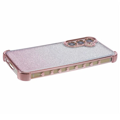For Samsung Galaxy A25 5G (Global) (161.0 X 76.5 X 8.3mm) Case Glitter Gradient Phone Cover Love Heart Pattern Frame