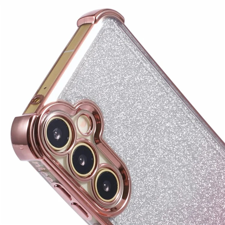 For Samsung Galaxy A25 5G (Global) (161.0 X 76.5 X 8.3mm) Case Glitter Gradient Phone Cover Love Heart Pattern Frame