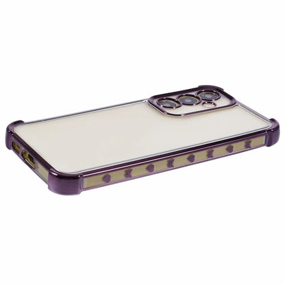 For Samsung Galaxy A34 5G TPU Case Side Heart Pattern Electroplating Soft Phone Cover