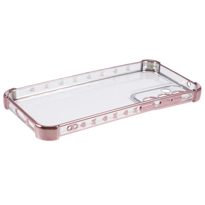 For Samsung Galaxy A34 5G TPU Case Side Heart Pattern Electroplating Soft Phone Cover