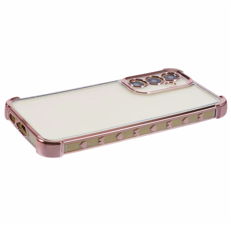 For Samsung Galaxy A34 5G TPU Case Side Heart Pattern Electroplating Soft Phone Cover