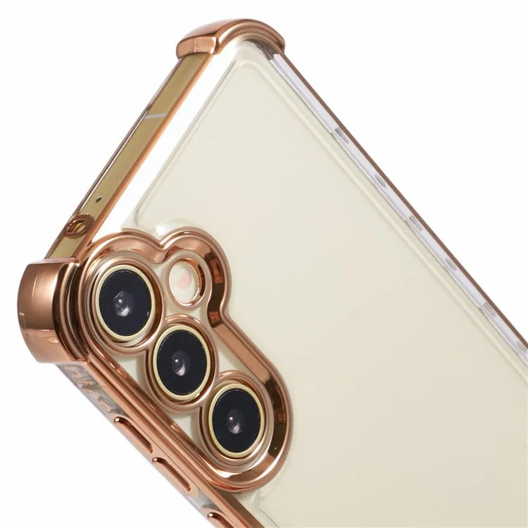 For Samsung Galaxy A15 5G Slim Case Heart Pattern Edge Electroplating TPU Phone Cover